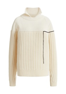 Victoria Beckham - Collared Knit Wool Sweater - White - XS - Moda Operandi