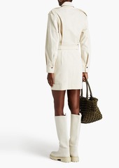 Victoria Beckham - Cotton-twill mini shirt dress - White - UK 6