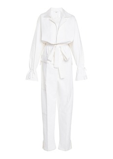 Victoria Beckham - Cotton Utility Jumpsuit - White - UK 8 - Moda Operandi