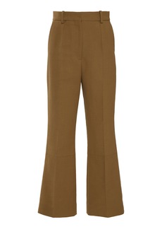 Victoria Beckham - Cropped Cotton Flare Pants - Green - UK 14 - Moda Operandi