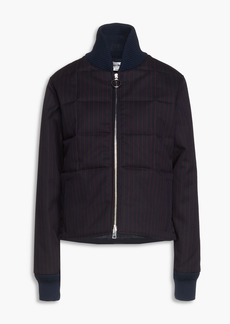 Victoria Beckham - Cropped quilted pinstriped wool-twill jacket - Blue - XS