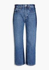 Victoria Beckham - Cropped two-tone high-rise straight-leg jeans - Blue - 27
