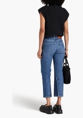 Victoria Beckham - Cropped two-tone high-rise straight-leg jeans - Blue - 27