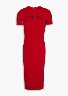 Victoria Beckham - Cutout crepe midi dress - Red - UK 6