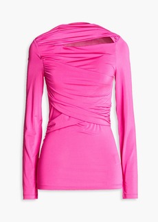 Victoria Beckham - Cutout draped stain-jersey top - Pink - XS