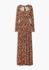 Victoria Beckham - Cutout floral-print jersey maxi dress - Orange - UK 4