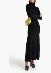 Victoria Beckham - Cutout stretch-knit turtleneck maxi dress - Black - L