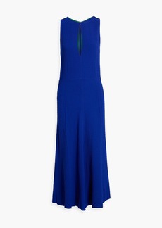 Victoria Beckham - Cutout textured-crepe midi dress - Blue - UK 6