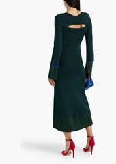 Victoria Beckham - Cutout wool-blend midi dress - Blue - S