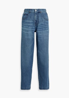 Victoria Beckham - Diana faded high-rise tapered jeans - Blue - 29