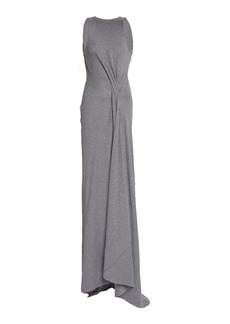 Victoria Beckham - Draped Cotton Maxi Dress - Grey - UK 6 - Moda Operandi