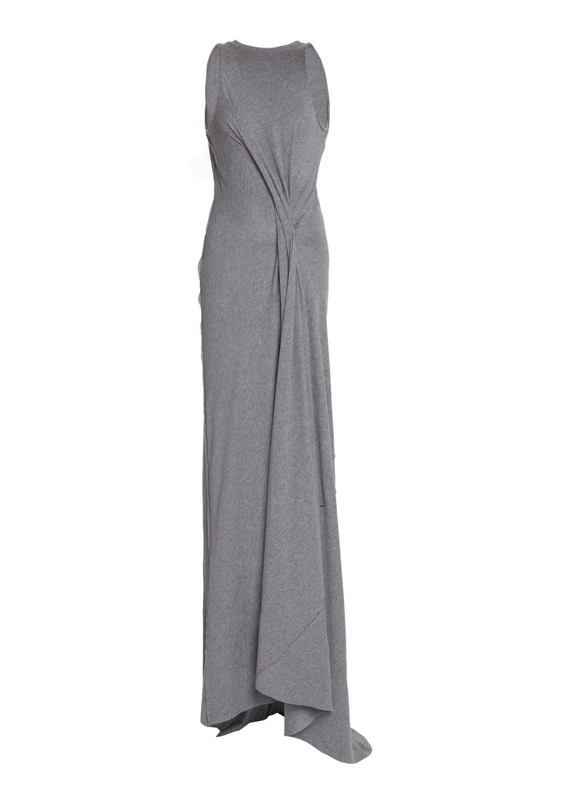 Victoria Beckham - Draped Cotton Maxi Dress - Grey - UK 8 - Moda Operandi