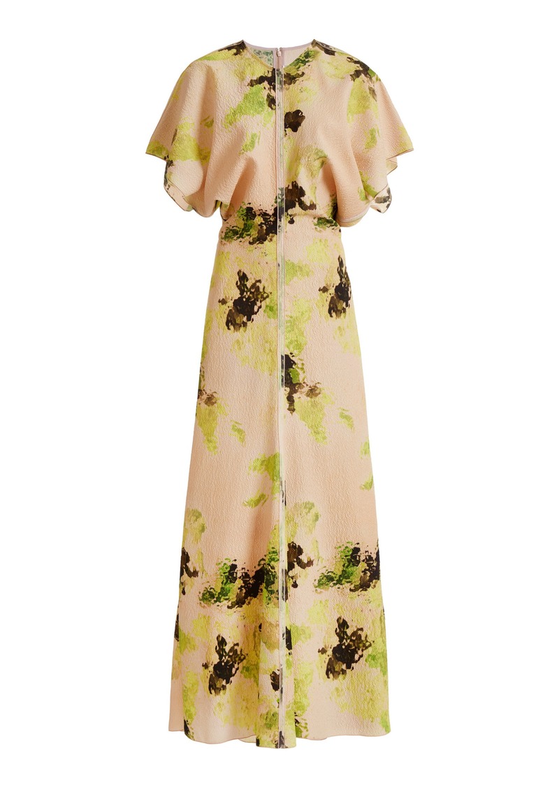 Victoria Beckham - Draped Printed Midi Dress - Multi - UK 10 - Moda Operandi