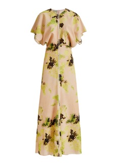 Victoria Beckham - Draped Printed Midi Dress - Multi - UK 6 - Moda Operandi