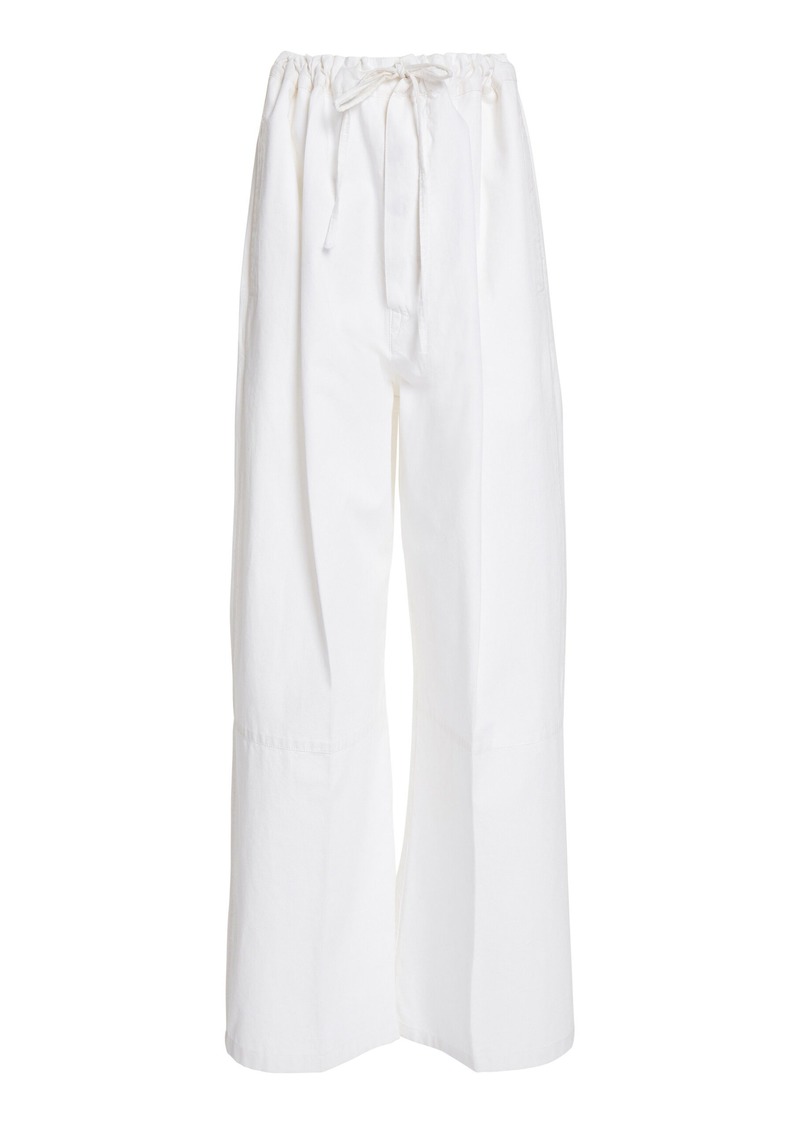 Victoria Beckham - Drawstring Cotton Pants - White - UK 10 - Moda Operandi