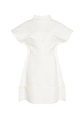Victoria Beckham - Embroidered Cotton-Linen Mini Dress - Off-White - UK 8 - Moda Operandi