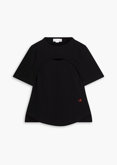 Victoria Beckham - Embroidered cutout cotton-jersey T-shirt - Black - XS