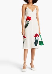Victoria Beckham - Floral-print crepe dress - White - UK 14