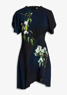 Victoria Beckham - Floral-print crepe mini dress - Blue - UK 8