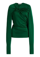 Victoria Beckham - Gathered Circle-Detailed Top - Green - UK 14 - Moda Operandi