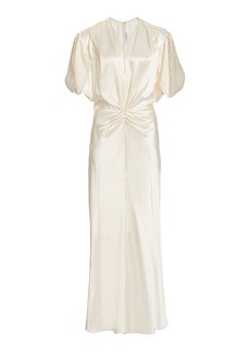Victoria Beckham - Gathered Midi Dress - Ivory - UK 12 - Moda Operandi