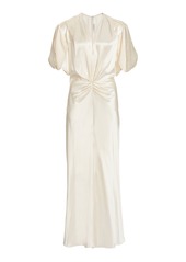 Victoria Beckham - Gathered Midi Dress - Ivory - UK 6 - Moda Operandi