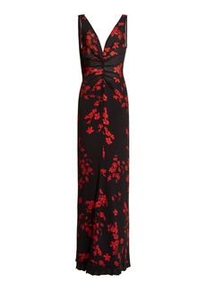 Victoria Beckham - Gathered Open Back Stretch-Crepe Maxi Dress - Black - UK 6 - Moda Operandi