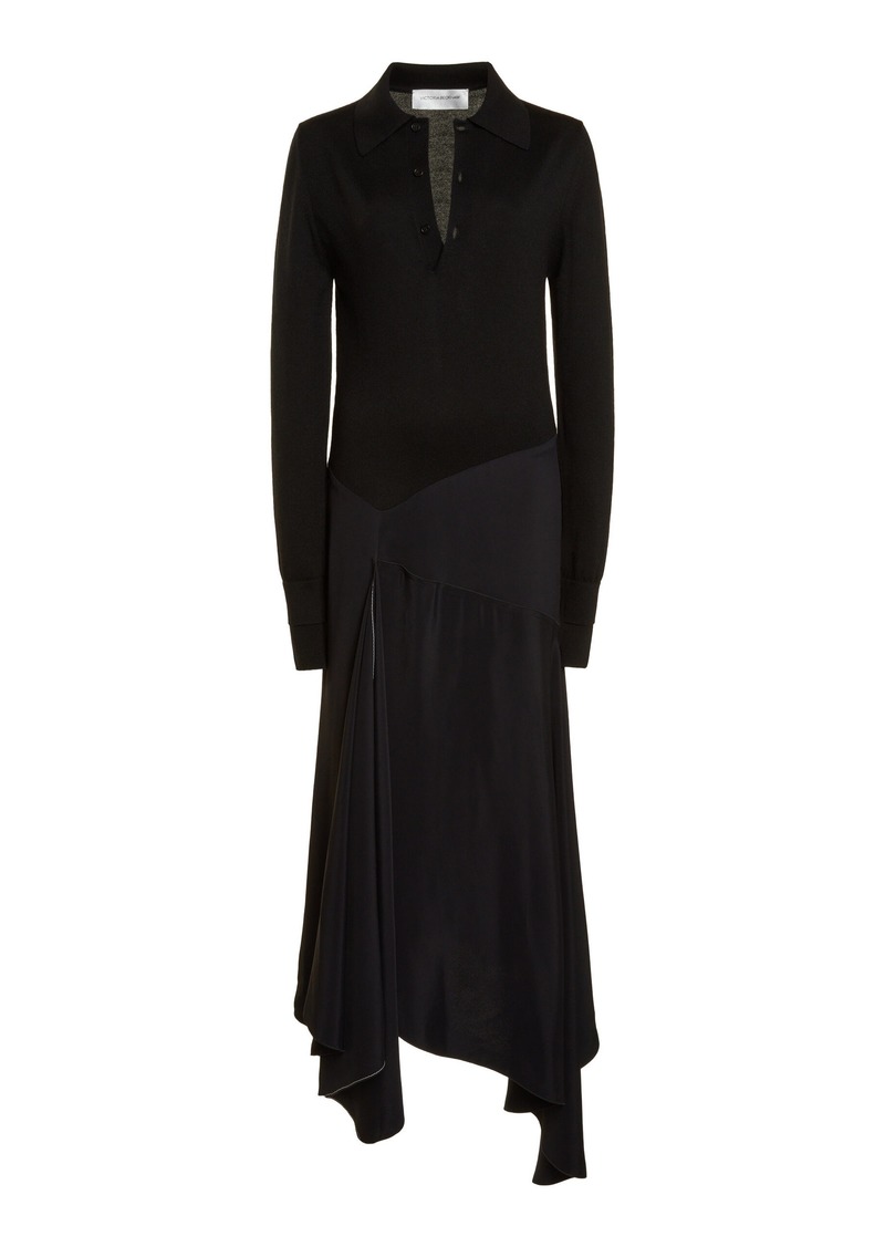 Victoria Beckham - Henley Midi Shirt Dress - Black - UK 8 - Moda Operandi