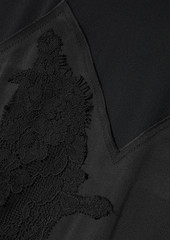 Victoria Beckham - Lace-trimmed satin and crepe midi dress - Black - UK 6