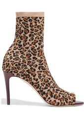 Victoria Beckham - Leopard-print stretch-knit sock boots - Animal print - EU 40