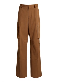 Victoria Beckham - Mid-Rise Cotton Wide-Leg Cargo Pants - Brown - UK 6 - Moda Operandi