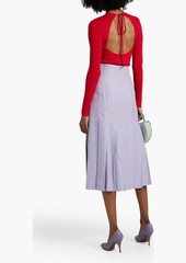 Victoria Beckham - Cutout pointelle-knit wool sweater - Red - XL