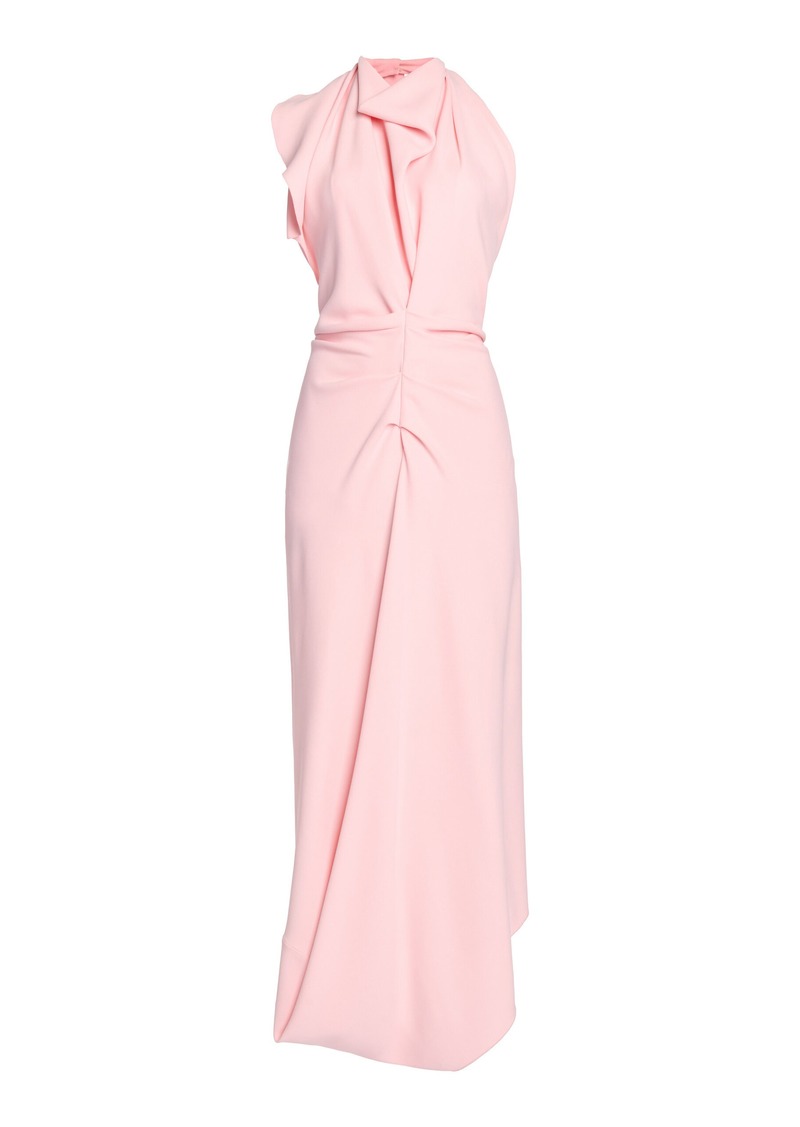 Victoria Beckham - Open-Back Scarf-Detailed Midi Dress - Pink - UK 10 - Moda Operandi