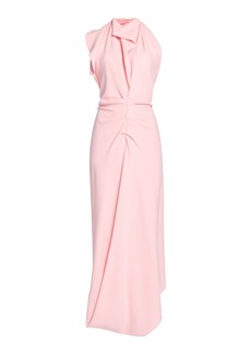 Victoria Beckham - Open-Back Scarf-Detailed Midi Dress - Pink - UK 10 - Moda Operandi