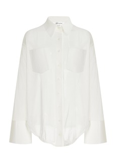 Victoria Beckham - Oversized Cotton-Blend Shirt - White - L - Moda Operandi