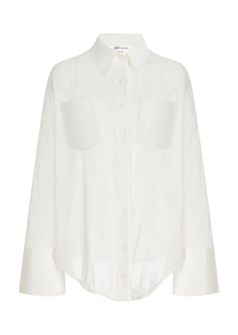 Victoria Beckham - Oversized Cotton-Blend Shirt - White - M - Moda Operandi