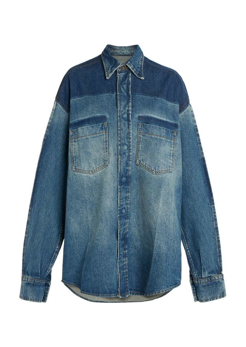 Victoria Beckham - Oversized Denim Shirt - Medium Wash - UK 6 - Moda Operandi