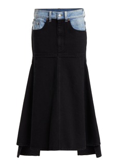 Victoria Beckham - Patched Denim Midi Skirt - Black - UK 14 - Moda Operandi