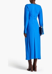 Victoria Beckham - Pleated crepe midi dress - Blue - UK 6