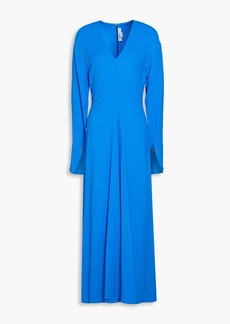 Victoria Beckham - Pleated crepe midi dress - Blue - UK 6