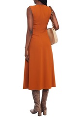 Victoria Beckham - Pleated crepe midi dress - Brown - UK 6