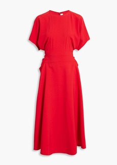 Victoria Beckham - Pleated crepe midi dress - Red - UK 6