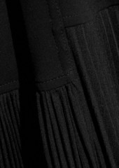 Victoria Beckham - Pleated crepe-paneled jersey maxi dress - Black - UK 6