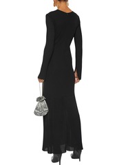 Victoria Beckham - Pleated crepe-paneled jersey maxi dress - Black - UK 6