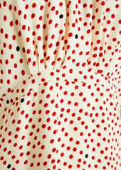 Victoria Beckham - Pleated polka-dot stretch-crepe midi dress - Neutral - UK 8