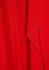Victoria Beckham - Pleated satin-crepe midi shirt dress - Red - UK 6
