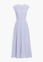 Victoria Beckham - Pleated silk crepe de chine midi dress - Purple - UK 8