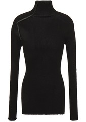 Victoria Beckham - Ribbed cotton turtleneck sweater - Black - 2