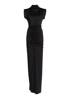 Victoria Beckham - Ruched Jersey Gown - Black - UK 8 - Moda Operandi