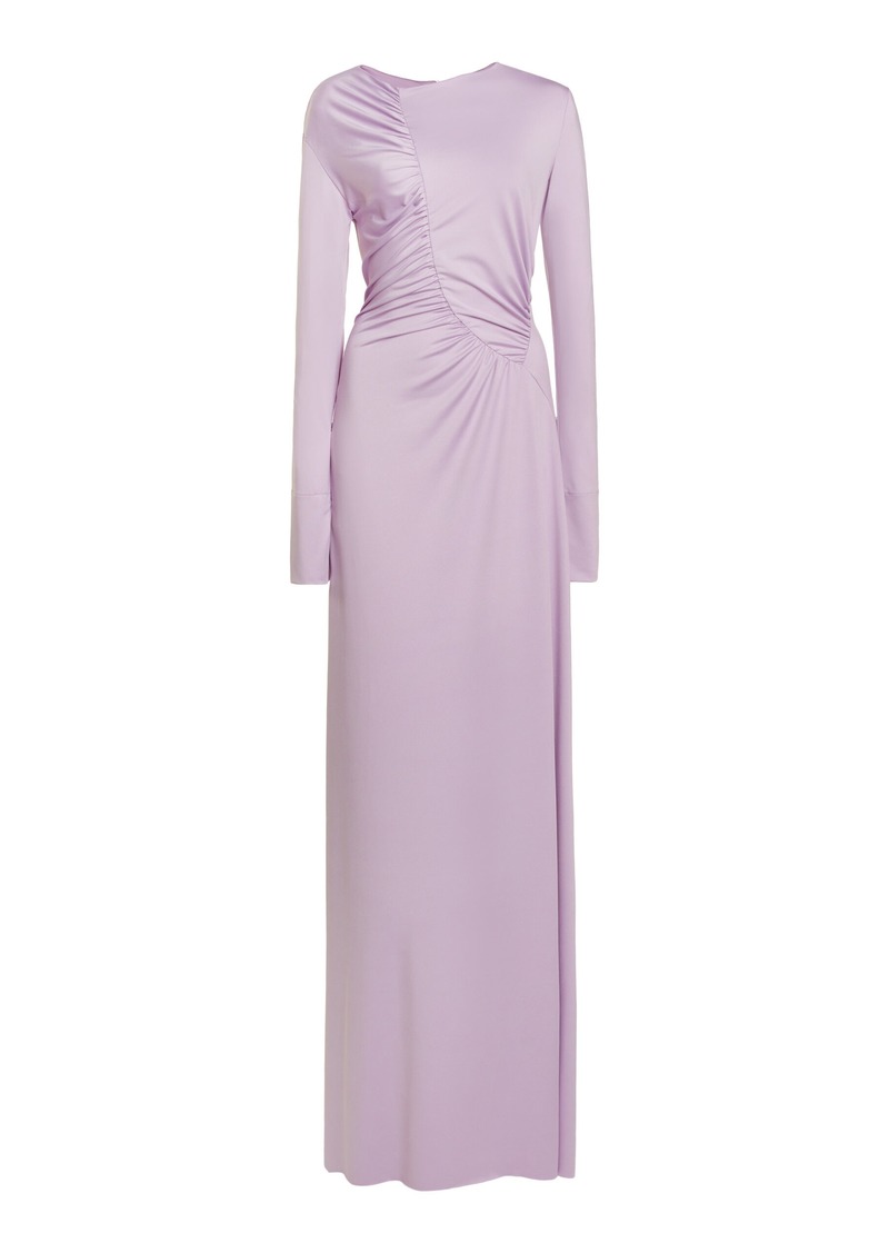 Victoria Beckham - Ruched Satin Gown - Purple - UK 14 - Moda Operandi